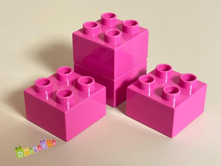 Lego Duplo - Kostka / kostky 2x2 růžová